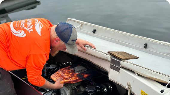 Engine Body Work at Kelley Marine Center