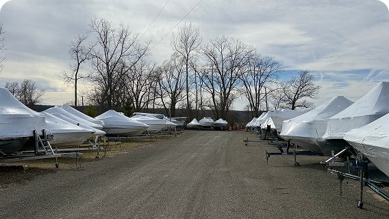 Outdoor Boat Storage at Kelley Marine Center